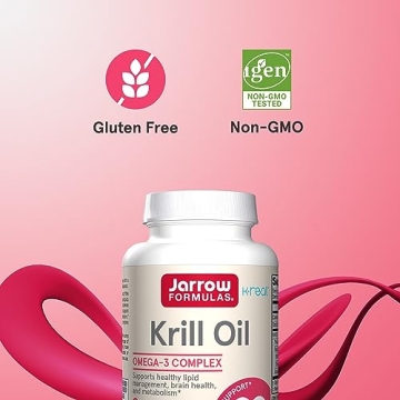 Jarrow Krill Oil Omega-3 Brain Heart Health 60 Softgels