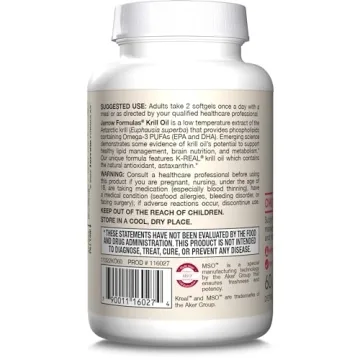 Jarrow Krill Oil Omega-3 Brain Heart Health 60 Softgels