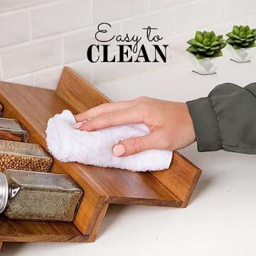 Kitchen Spice Drawer Organizer made with Acacia Wood, Space Saving 4 Tier Spice Drawer Inserts 13" Wide - Fits 4.5" Deep Cabinet Drawers, Can use as Countertop display, Wooden Spice Racks by MesiKit…