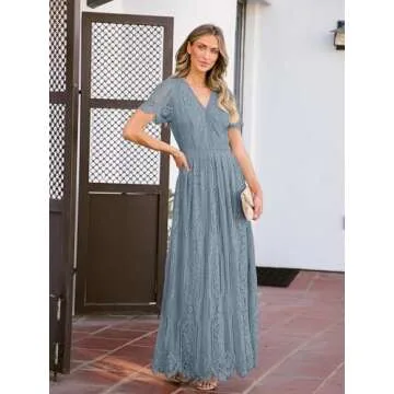 MEROKEETY Floral Lace Wedding Dress for Elegant Occasions