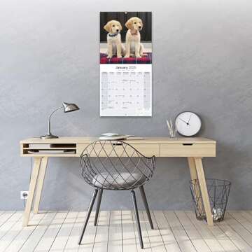 Golden Retriever Calendar 2025 | 16 Month Wall Calendar