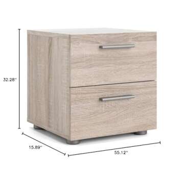 Home Square 4 Piece Bedroom Set with 8 Drawer Dresser, 4 Drawer Chest, Two 2 Drawer Nightstands in Truffle