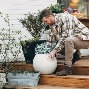 Stylish Ash & Ember 24" D Planter - Indoor/Outdoor Decor