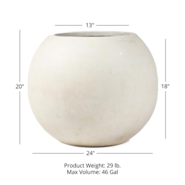 Stylish Ash & Ember 24" D Planter - Indoor/Outdoor Decor