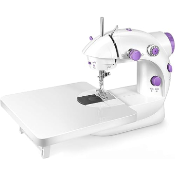 GUSSLM Mini Sewing Machine for Beginners, Sewing Machine for Quick Stitching, Portable Sewing Machine Suitable for Home, Travel and DIY, Electric Handheld Sewing Machine for Beginners, White