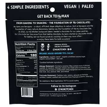 HU KITCHEN Organic Salty Dark Chocolate Gems, 3.5 OZ