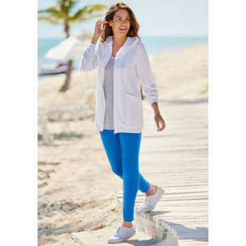 Woman Within Plus Size Zip Front Hoodie for Comfort Stylish