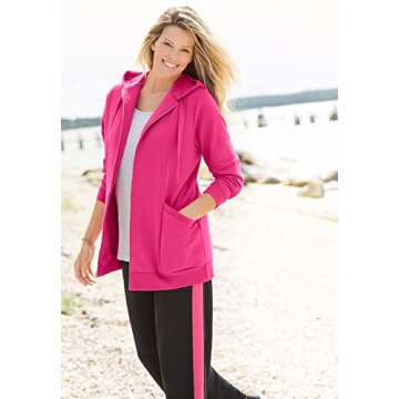 Woman Within Plus Size Zip Front Hoodie for Comfort Stylish