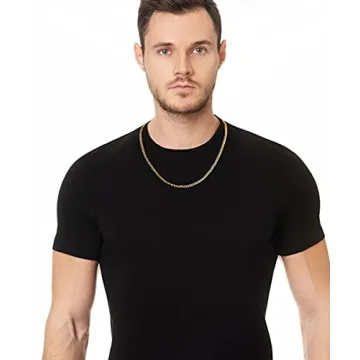 Fiusem Gold Cuban Chain Necklace for Unisex Elegance