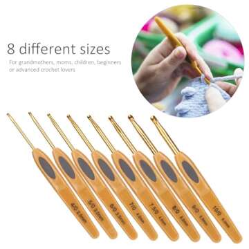 Fydun Clover Crochet Hooks Sets 8Pcs Clover Soft Touch Crochet Hooks Aluminum Ergonomic Knitting Needles Set for Crocheting Yarn Craft 2.5-6mm