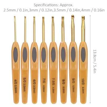 Fydun Clover Crochet Hooks Sets 8Pcs Clover Soft Touch Crochet Hooks Aluminum Ergonomic Knitting Needles Set for Crocheting Yarn Craft 2.5-6mm