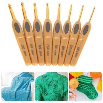 Fydun Clover Crochet Hooks Sets 8Pcs Clover Soft Touch Crochet Hooks Aluminum Ergonomic Knitting Needles Set for Crocheting Yarn Craft 2.5-6mm