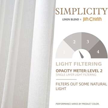 jinchan White Kitchen Curtains 36 Inch Length Farmhouse Rustic Drapes for Small Window Faux Linen Weave Tier Curtains for Bathroom Sink Light Filtering Rod Pocket 2 Panels White