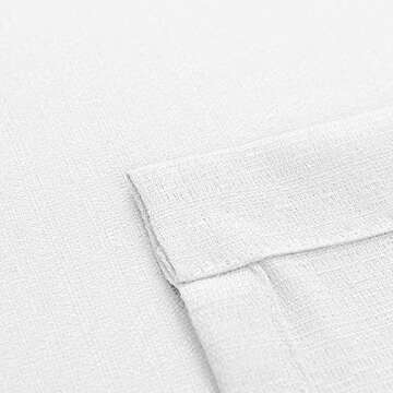 jinchan White Kitchen Curtains 36 Inch Length Farmhouse Rustic Drapes for Small Window Faux Linen Weave Tier Curtains for Bathroom Sink Light Filtering Rod Pocket 2 Panels White