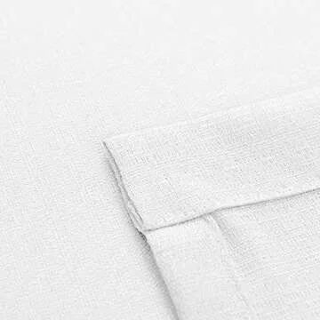 jinchan White Kitchen Curtains 36 Inch Length Farmhouse Rustic Drapes for Small Window Faux Linen Weave Tier Curtains for Bathroom Sink Light Filtering Rod Pocket 2 Panels White