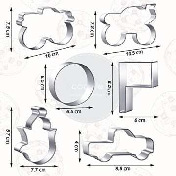 6 Pieces Truck Cookie Cutters Set - Vintage Designs for Kids Parties