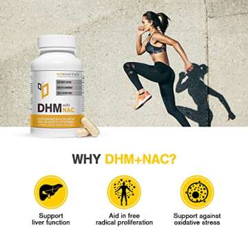 WelEssentials Dihydromyricetin DHM with NAC - 650mg x 60 Capsules - 300mg N-Acetyl-Cysteine and 350m...
