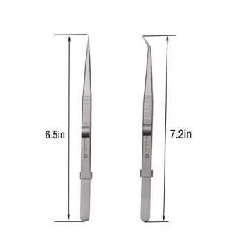 Tweezers, Precision Tweezers Set, Anti-Static Stainless Steel Curved of Tweezers, for Electronics, L...