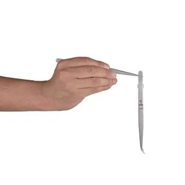 Tweezers, Precision Tweezers Set, Anti-Static Stainless Steel Curved of Tweezers, for Electronics, Laboratory Work, Jewelry-Making, Craft, Soldering, Etc（2 PCS）