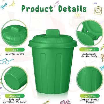 Zubebe 24 Pcs Mini Trash Canwith Lids for Home & Parties