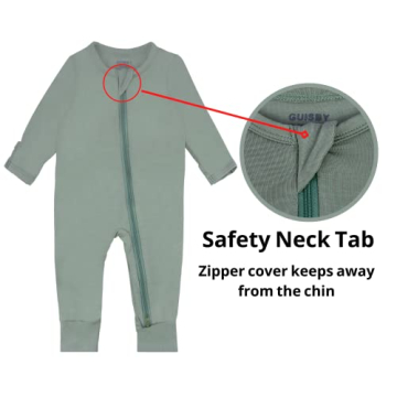 GUISBY Baby Boy Long Sleeve Pajamas Soft Stretchy Romper 0-3M