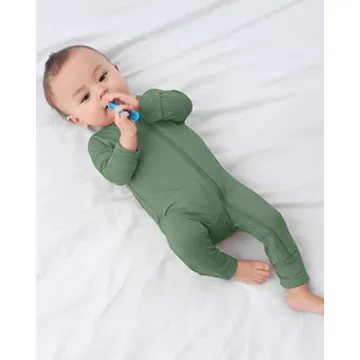 GUISBY Baby Boy Long Sleeve Pajamas Soft Stretchy Romper 0-3M