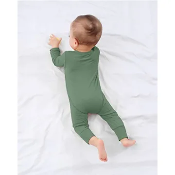 GUISBY Baby Boy Long Sleeve Pajamas Soft Stretchy Romper 0-3M