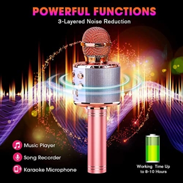 BlueFire 4 in 1 Karaoke Microphone with LED Lights