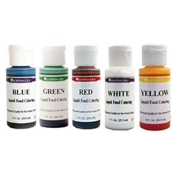 LorAnn Liquid Food Coloring Set of 5 Professional Colors