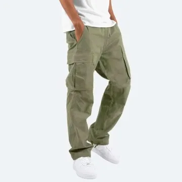 hhaappyy Men's Outdoor Multi-Pocket Cargo Pants for Comfort