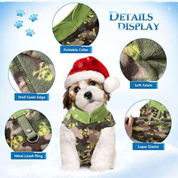 4 Piece Fleece Dog Sweater Warm Jacket for Small Pets