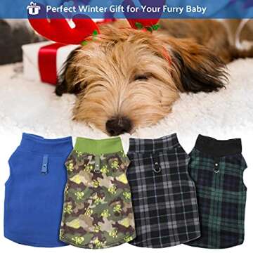 4 Piece Fleece Dog Sweater Warm Jacket for Small Pets