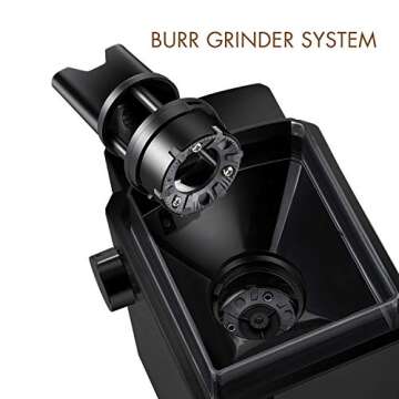 CHEFFANO Burr Coffee Grinder, Electric Coffee Bean Grinder [150W Max] with 8.8oz Large Bean Hopper & 17 Grinding Settings & High Up to 12 Cups Options for Espresso, French, Black (BG701) (Black03)