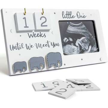 Sonogram Picture Frame - Baby Countdown Weeks & Nursery Decor