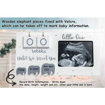 Sonogram Picture Frame with Baby Countdown - Unique Gift