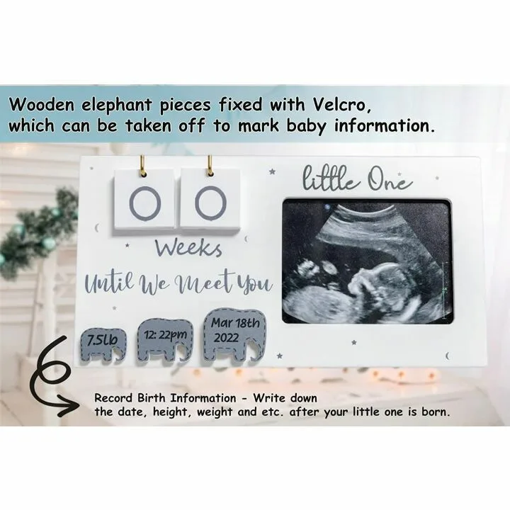 Sonogram Picture Frame with Baby Countdown - Unique Gift