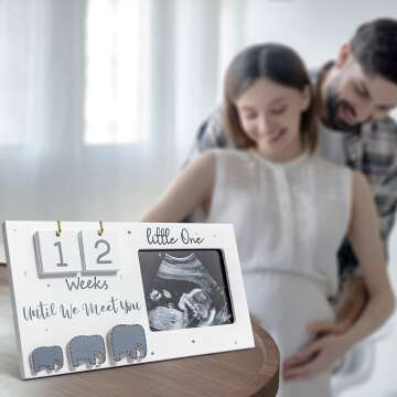 Sonogram Picture Frame with Baby Countdown - Unique Gift