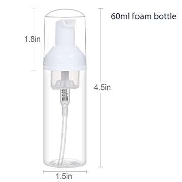ROMROC 24 PCS Foam Pump Bottle Dispenser Refillable 2oz/60ml Empty Travel Size Foam Bottle for Lash ...