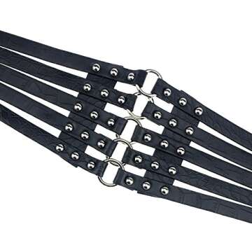 Fashion Women's Wide Waist Belt with Rivets and Buckle