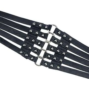 Fashion Women's Wide Waist Belt with Rivets and Buckle