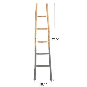 Creative Co-Op Decorative Wood Ladder Misc Furniture, Dark Grey