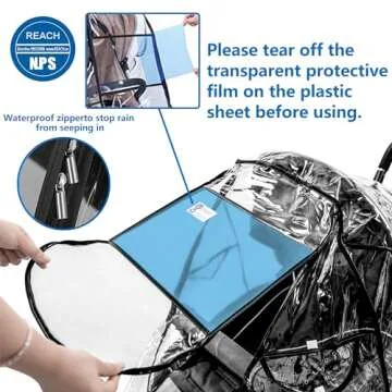 Stroller Rain Cover,Universal Stroller Accessory,Waterproof,Windproof Protection,Protect from Dust S...