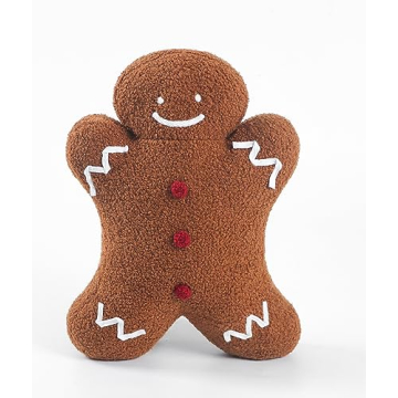 DALIYREPAL Plush Gingerbread Man Cushion for Christmas