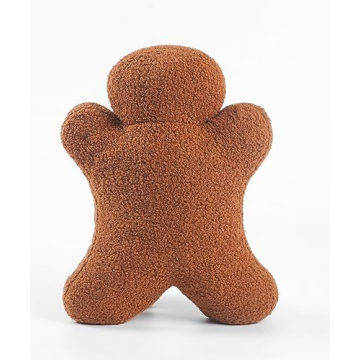 DALIYREPAL Plush Gingerbread Man Cushion for Christmas
