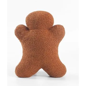 DALIYREPAL Plush Gingerbread Man Cushion for Christmas