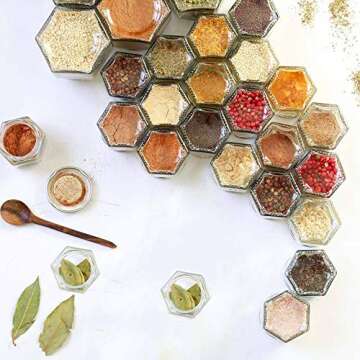 Adabocute 1.5 oz Mini Glass Canning Jars with Gold Lids