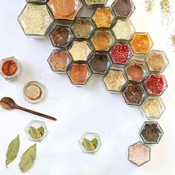 Adabocute 1.5 oz Mini Glass Canning Jars with Gold Lids