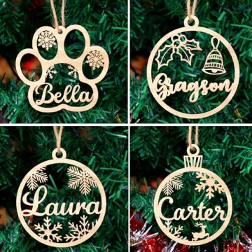 Custom Wooden Christmas Tree Ornaments 2024