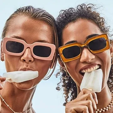 IKANOO Retro Rectangle Sunglasses Stylish 90’s Eyewear