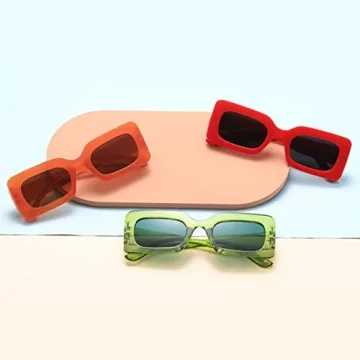 IKANOO Retro Rectangle Sunglasses Stylish 90’s Eyewear